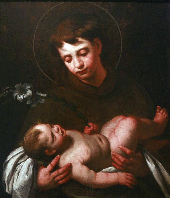 Bernardo Strozzi Saint Antony of Padua holding Baby Jesus Spain oil painting art